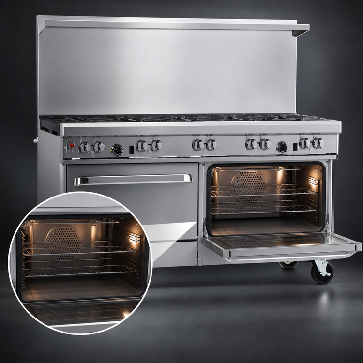 Product image #4 for Southbend Ultimate 60-Inch Gas Restaurant Range with 9 Open Burners, Convection Oven and Cabinet Base
