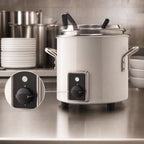Thumbnail image #4 for Vollrath Cayenne® 7217250 11 Qt Retro Stock Pot Kettle Rethermalizer, Wet Countertop, Thermostatic, Pearl White Aluminum
