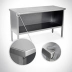 Thumbnail image #4 for John Boos EBOS4-2472 72-Inch x 24-Inch Stainless Steel Open-Front Enclosed Base Work Table with Fixed Undershelf, 14-Gauge 300 Series Top