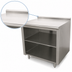 Thumbnail image #4 for Advance Tabco 108-Inch x 24-Inch Stainless Steel Work Table with Open Front Cabinet Base, Mid-Shelf, and 1-1/2-Inch Rear Up-Turn