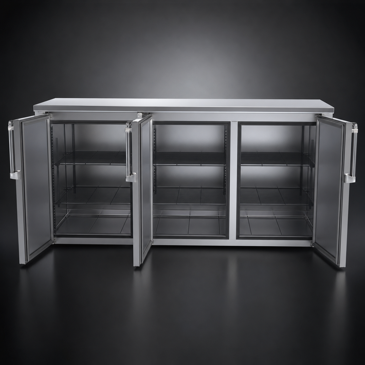 Product image #4 for Krowne 72-Inch Remote Back Bar Storage Cabinet, 3-Section, 3 Solid Hinged Doors