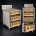 Thumbnail image #4 for Advance Tabco Prestige Open-Top Underbar Glass Rack Storage Unit, 24 Inch Wide, Stainless Steel, 3-Rack Capacity