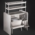 Thumbnail image #4 for Perlick Top Shelf PTS42R-LF 42-Inch Pass-Thru Underbar Ice Bin/Cocktail Station with Dual Sinks and Overshelves
