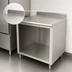 Thumbnail image #4 for Advance Tabco Stainless Steel Work Table with Open Front Cabinet Base and 5-Inch Backsplash