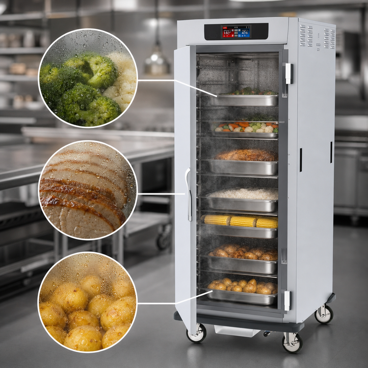 Product image #4 for Metro C5 9 Series Mobile Full-Height Pass-Thru Controlled Humidity Heated Holding and Proofing Cabinet with Solid Doors and Lip Load Slides