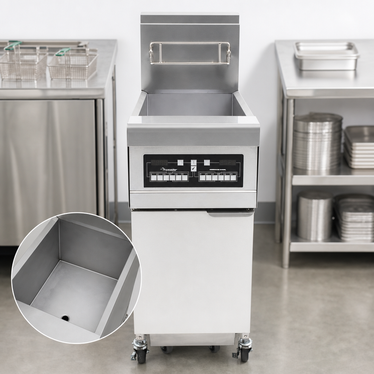 Product image #4 for Frymaster H55 High Efficiency 50 lb Floor Model Gas Fryer with Built-In Filtration