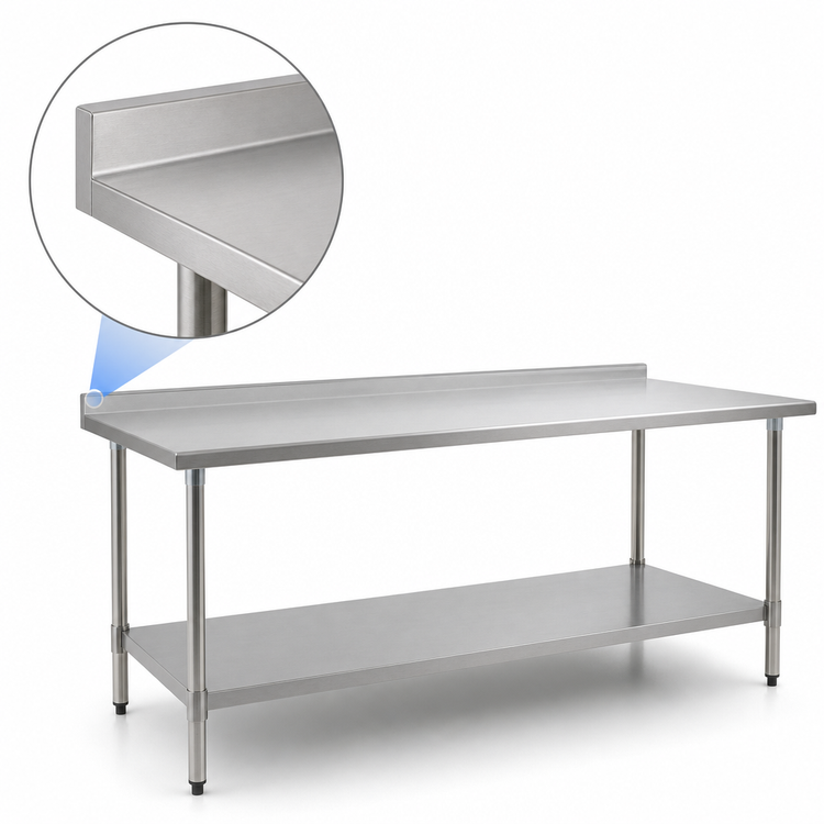 Product image #4 for Eagle Spec-Master 84-Inch x 36-Inch Stainless Steel Work Table with Rear Up-Turn and Adjustable Undershelf