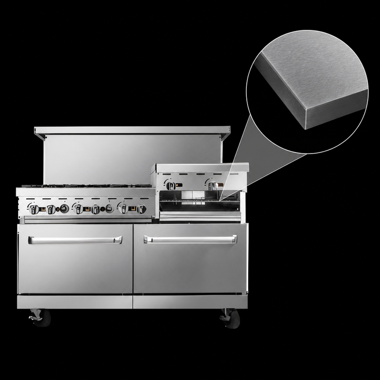 Product image #4 for CookRite 60-Inch Commercial Gas Range with 6 Burners, 24-Inch Griddle/Broiler and 2 Standard Ovens, LP Gas