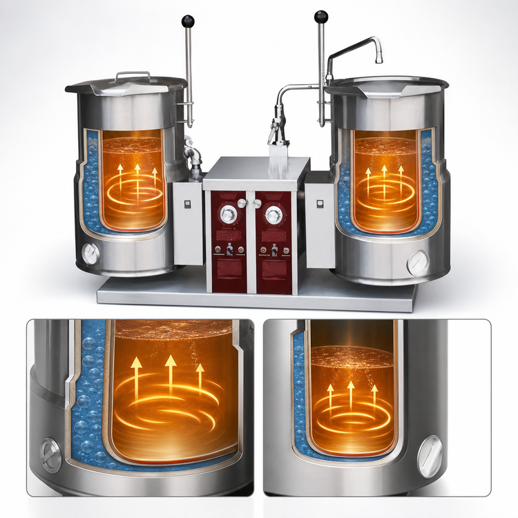 Product image #4 for Crown EC-6TW-2 Countertop Twin 6-Gallon Electric Tilting Kettle
