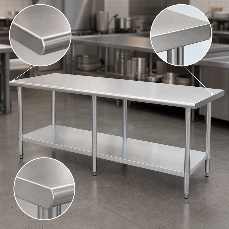 Product image #4 for Eagle Budget Series 108-Inch x 30-Inch Flat Top Work Table with Adjustable Undershelf and Galvanized Base