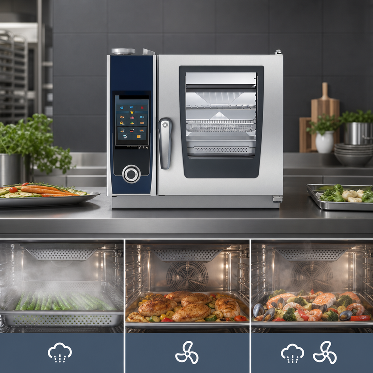 Product image #4 for RATIONAL iCombi Pro XS Electric Countertop Combi Oven, 208/240V, 3-Phase, 4 Half-Size Pan Capacity