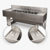 Thumbnail image #5 for BK Resources Slim-Line 4-Compartment Underbar Sink with Left and Right Drainboards, 84 Inch Wide