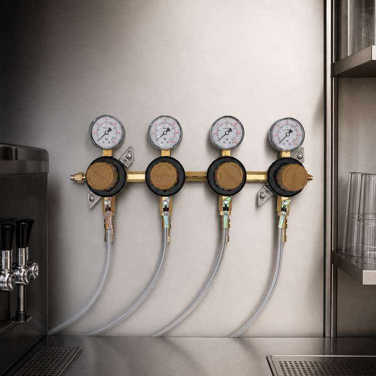 Product image #4 for Glastender Low-Pressure Wall-Mount CO2 or Nitrogen Regulator Kit for 4 Products