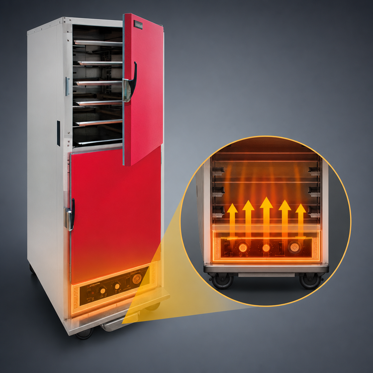 Product image #4 for Cres Cor Half-Size Mobile Heated Holding Cabinet with Humidity, 1-Compartment, Bottom-Mount Heater