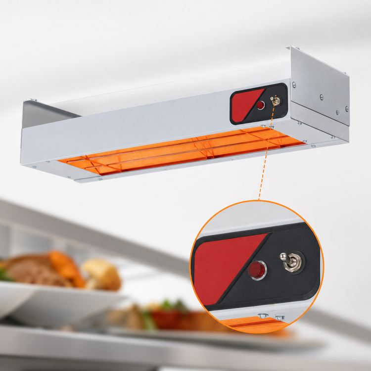 Product image #4 for Nemco 60-Inch Single Infrared Strip Heater / Bar Heater, 240V, On/Off Toggle Switch, Aluminum Shell