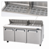 Thumbnail image #4 for Migali Competitor Series® 72.7-Inch Three-Section Refrigerated Counter/Sandwich Prep Table, 24.5 Cu. Ft., Rear-Mount Self-Contained, 18-Pan Capacity