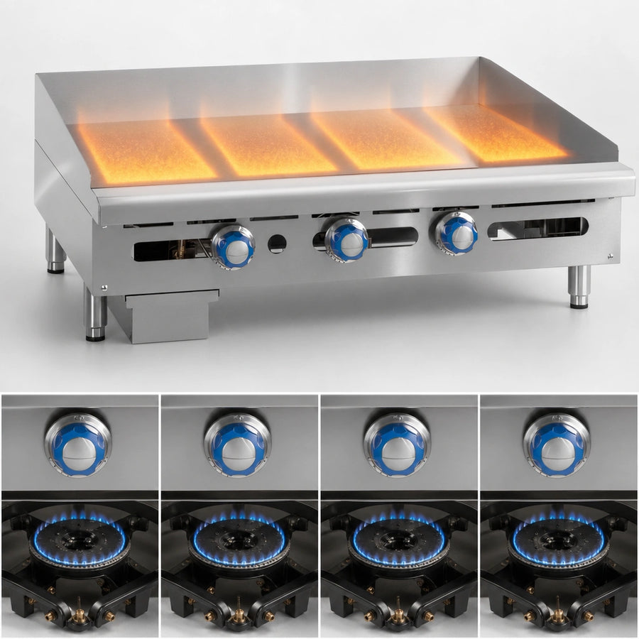 Four 30,000 BTU Burners
