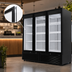 Thumbnail image #4 for Beverage-Air Marketeer MT72-1B Three-Section Reach-In Hinged Glass Door Refrigerated Merchandiser, 66.3 Cu. Ft., Black