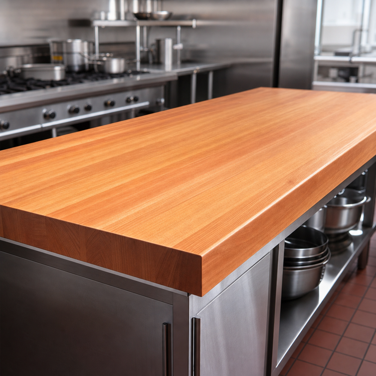 Product image #4 for Boos Block American Cherry Full-Length Rail Edge Grain Kitchen Countertop, 36 x 30 x 1-1/2 Inches, Varnique Finish