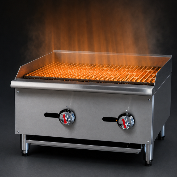 Product image #4 for Serv-Ware 24-Inch Natural Gas Radiant Charbroiler with 2 x 30,000 BTU Burners