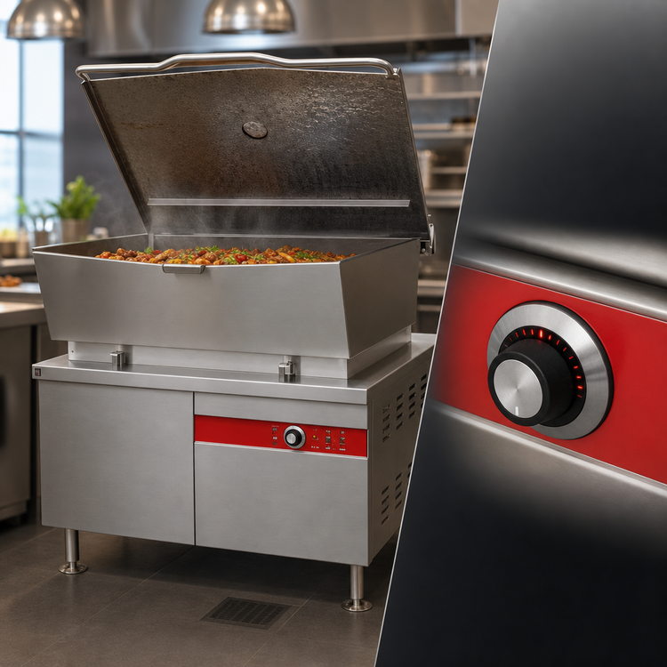 Product image #4 for Crown GMTS-60 60 Gallon Gas Tilting Skillet with Hydraulic Lift