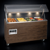 Thumbnail image #4 for Vollrath 2-Series Affordable Portable™ 3-Well Mobile Hot Food Station with Lighted Buffet Breath Guard, Enclosed Cherry Woodgrain Base