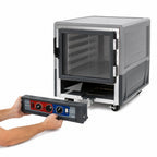 Thumbnail image #4 for Metro C5 Insulation Armour C533-CLFC-L-GY Mobile Undercounter Combination Heated Holding & Proofing Cabinet, Clear Door, 10-Pan, 120V