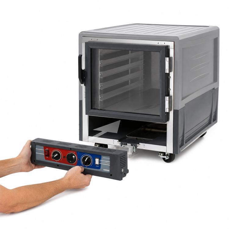 Product image #4 for Metro C5 3 Series Under Counter Combination Heated Holding and Proofing Cabinet, Gray Insulation Armour, Clear Door, 10 Pan Capacity