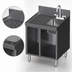 Thumbnail image #4 for CHOICE 24 Inch Stainless Steel Underbar Hand & Dump Sink Cabinet with Left Drainboard and Chemical Storage