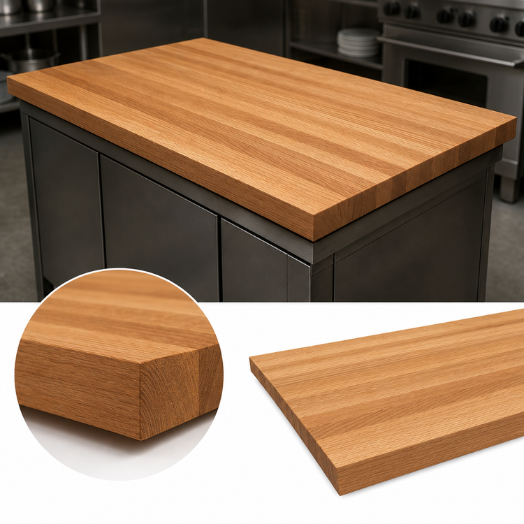 Product image #4 for Appalachian Red Oak Edge Grain Island Countertop, 84" x 42" x 1-1/2" Thick, Penetrating Oil Finish