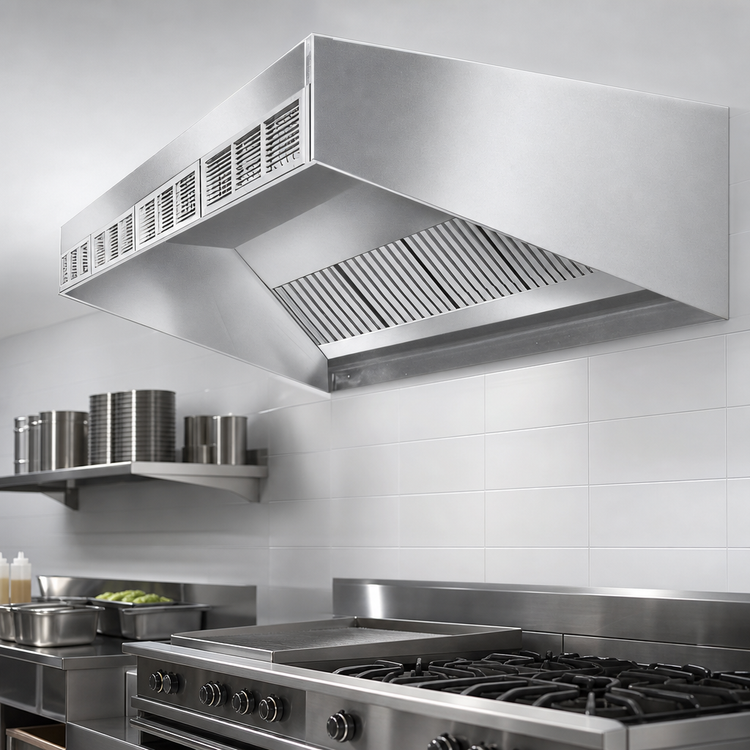 Product image #4 for SpecAir HESFA96-138 Wall Type Front Discharge Make-Up Air Exhaust Hood, 138 Inches Wide, Short Front