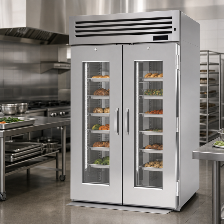 Product image #4 for Turbo Air PRO Series Roll-Thru Heated Holding Cabinet with Glass Doors, 1 Section, 44 Cu. Ft.