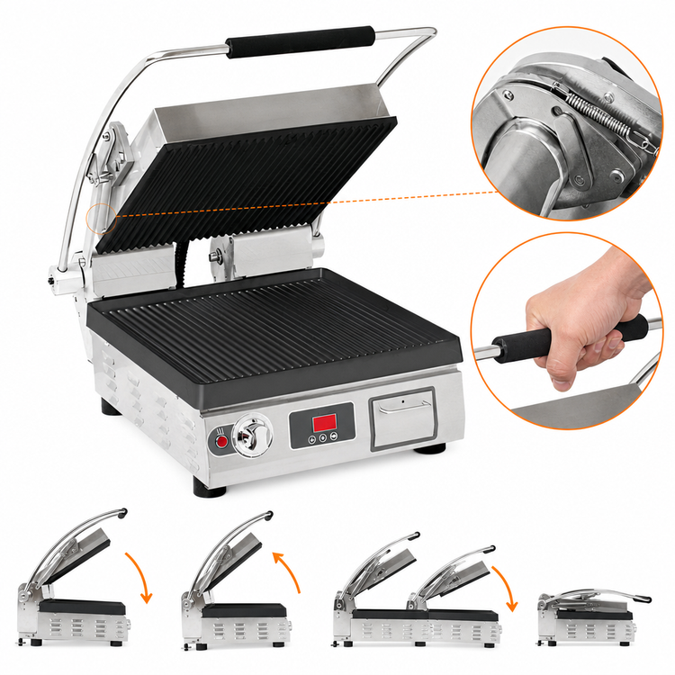 Product image #4 for Star Pro-Max 2.0 14.5-Inch Countertop Panini Press with Grooved Cast Iron Plates