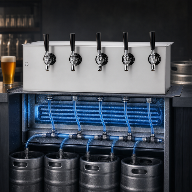 Product image #4 for Perlick Century System Spacesaver 6-Faucet Underbar Glycol-Cooled Draft Beer Dispensing Head
