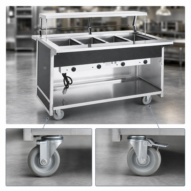 Product image #4 for Atlas Metal BLH-5-OT 5-Well Electric Mobile Hot Food Serving Counter