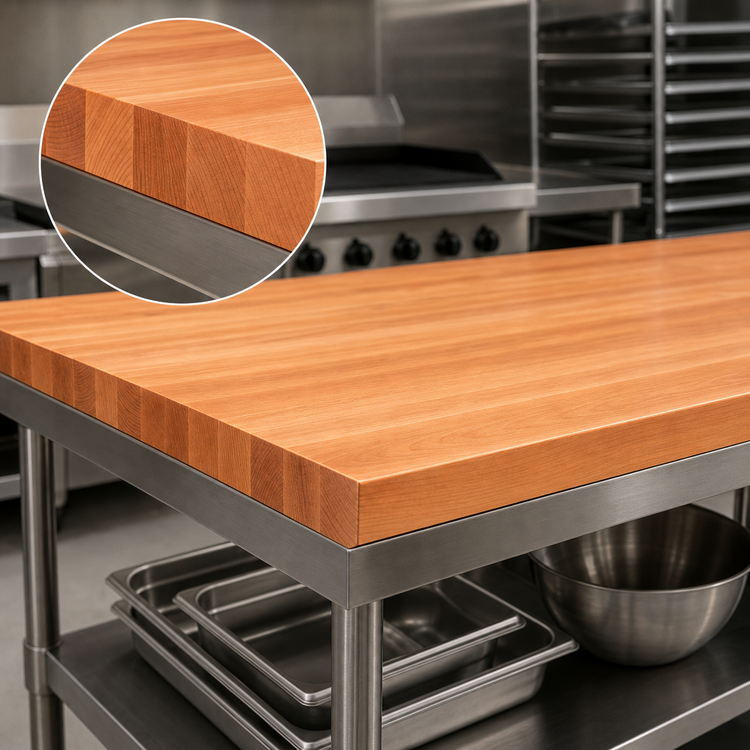 Product image #4 for Boos Block American Cherry Edge Grain Kitchen Countertop, 108 x 32 x 2-1/4 Inch, Varnique Finish