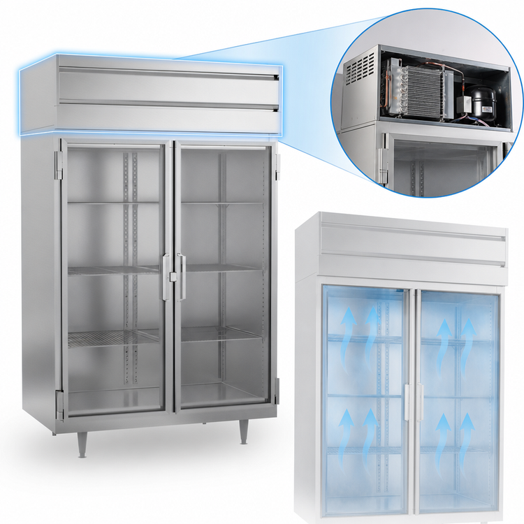 Product image #4 for Beverage-Air P Series Two-Section Top-Mount Glass Door Reach-In Freezer, 44.57 Cu. Ft.