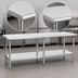 Thumbnail image #4 for Eagle Budget Series 144-Inch x 24-Inch Flat Top Work Table with Adjustable Undershelf, 430 Stainless Steel Top, Galvanized Base