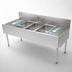 Thumbnail image #5 for Perlick TS Series 60-Inch Triple-Compartment Stainless Steel Underbar Sink Unit with Left and Right Drainboards and 6-Inch Backsplash