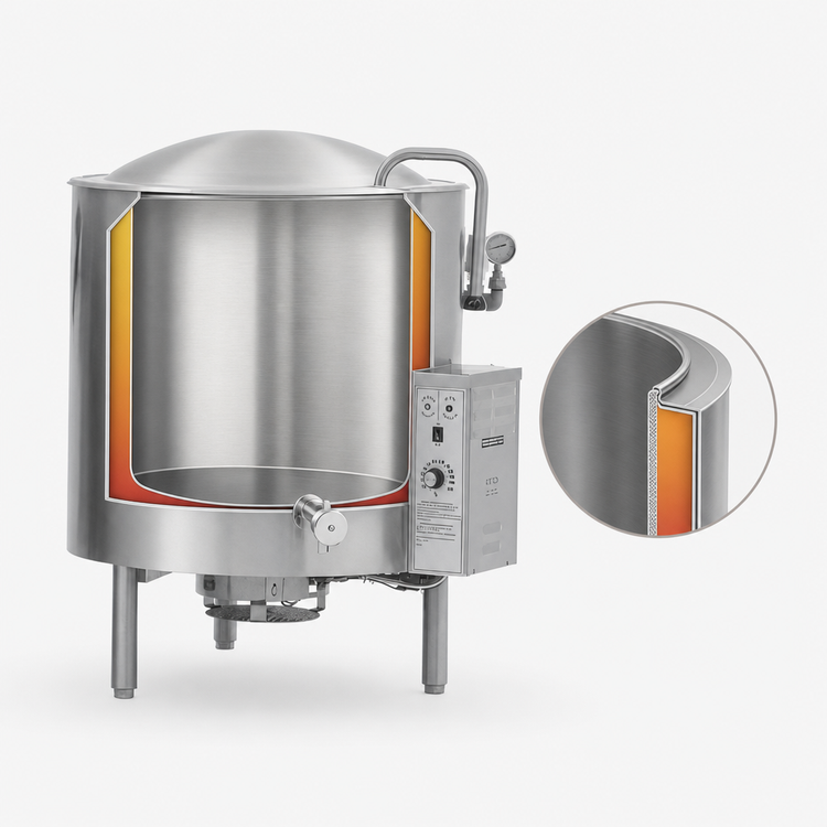 Product image #4 for AccuTemp Edge Series 25 Gallon Gas Stationary Kettle with 2/3 Jacket and 316 Stainless Steel Liner