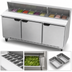 Thumbnail image #5 for Beverage-Air Three-Section Sandwich Top Refrigerated Prep Table, 72-Inch Wide, 3 Doors, 18-Pan Top