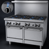 Thumbnail image #4 for Garland GFE Starfire Pro 48-Inch Commercial Gas Range with 8 Open Burners and 2 Space-Saver Ovens