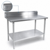 Thumbnail image #4 for John Boos Stallion 84 x 30 Inch Stainless Steel Top Work Table with 5 Inch Backsplash and Galvanized Undershelf