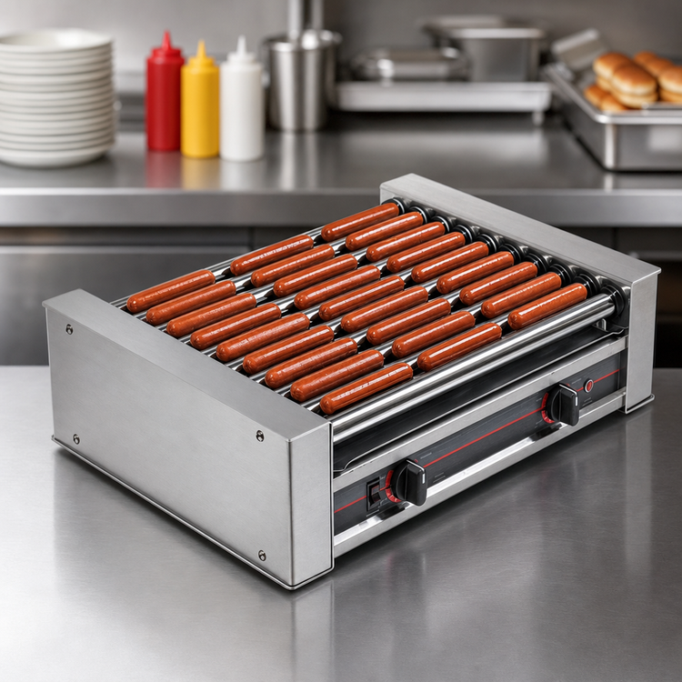 Product image #4 for Roll-A-Grill 18 Hot Dog Roller Grill, 10 Chrome Rollers, 230V