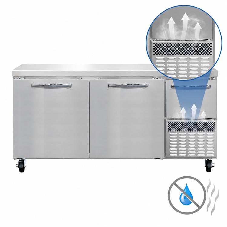 Product image #4 for Continental Refrigerator FA68N 68-Inch Two-Section Worktop Freezer with Solid Doors