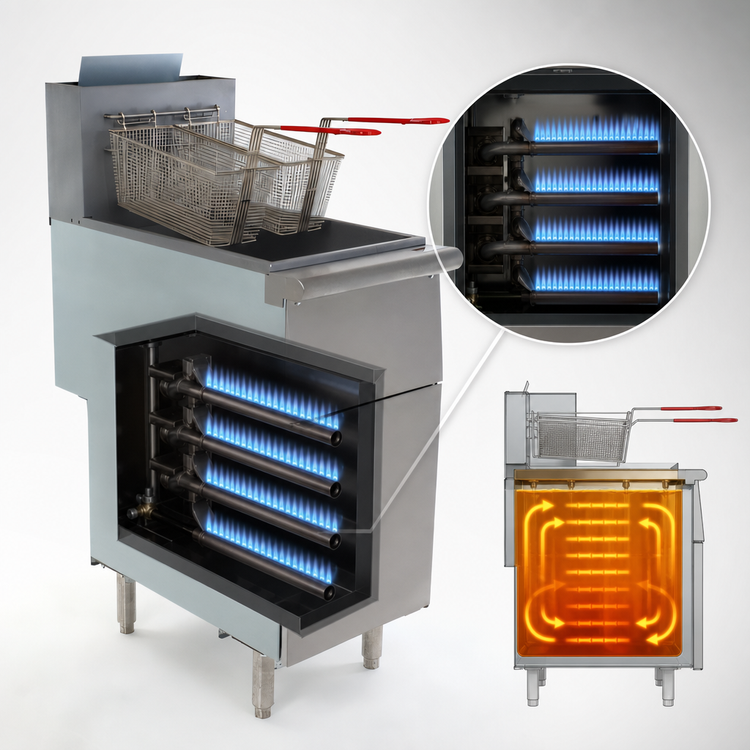 Product image #5 for General Floor Model Natural Gas Fryer, 50 lb. Capacity, 120,000 BTU