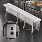 Thumbnail image #4 for Dinex DXIESB8 8 ft. Stationary Dual-Belt Tray Make-Up Conveyor, Variable Speed, Stainless Steel