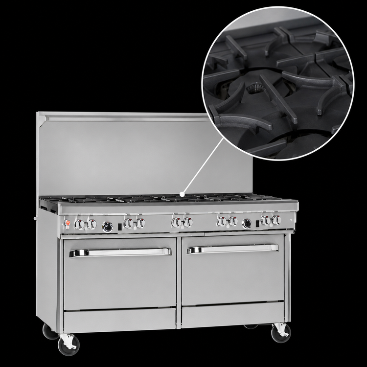 Product image #4 for Southbend Ultimate 60-Inch Gas Restaurant Range with 6 Open Burners, 24-Inch Griddle and 2 Cabinets
