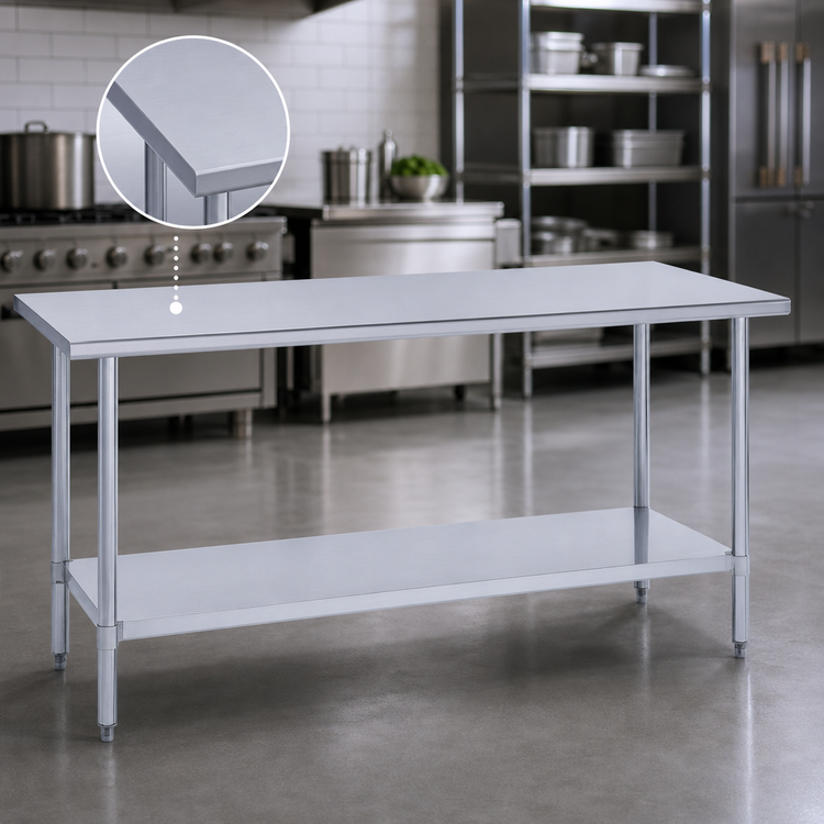 Product image #4 for Duke 84-Inch x 30-Inch Stainless Steel Top Work Table with Undershelf, 36-Inch High