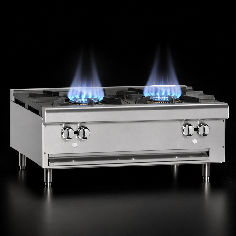Product image #4 for Southbend Outdoor Gas Countertop Hot Plate, 12-Inch, 2 Open Burners, 66,000 BTU, 316L Stainless Steel